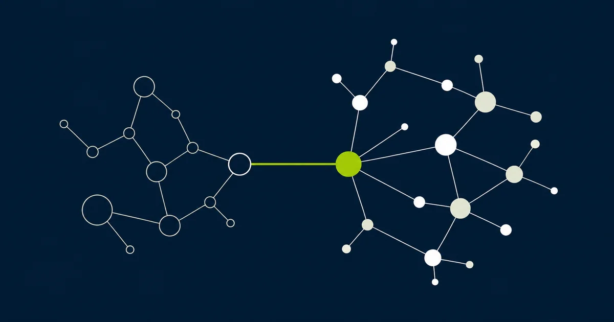 Two separate identity clusters merging into one via anonymous-to-identified linking